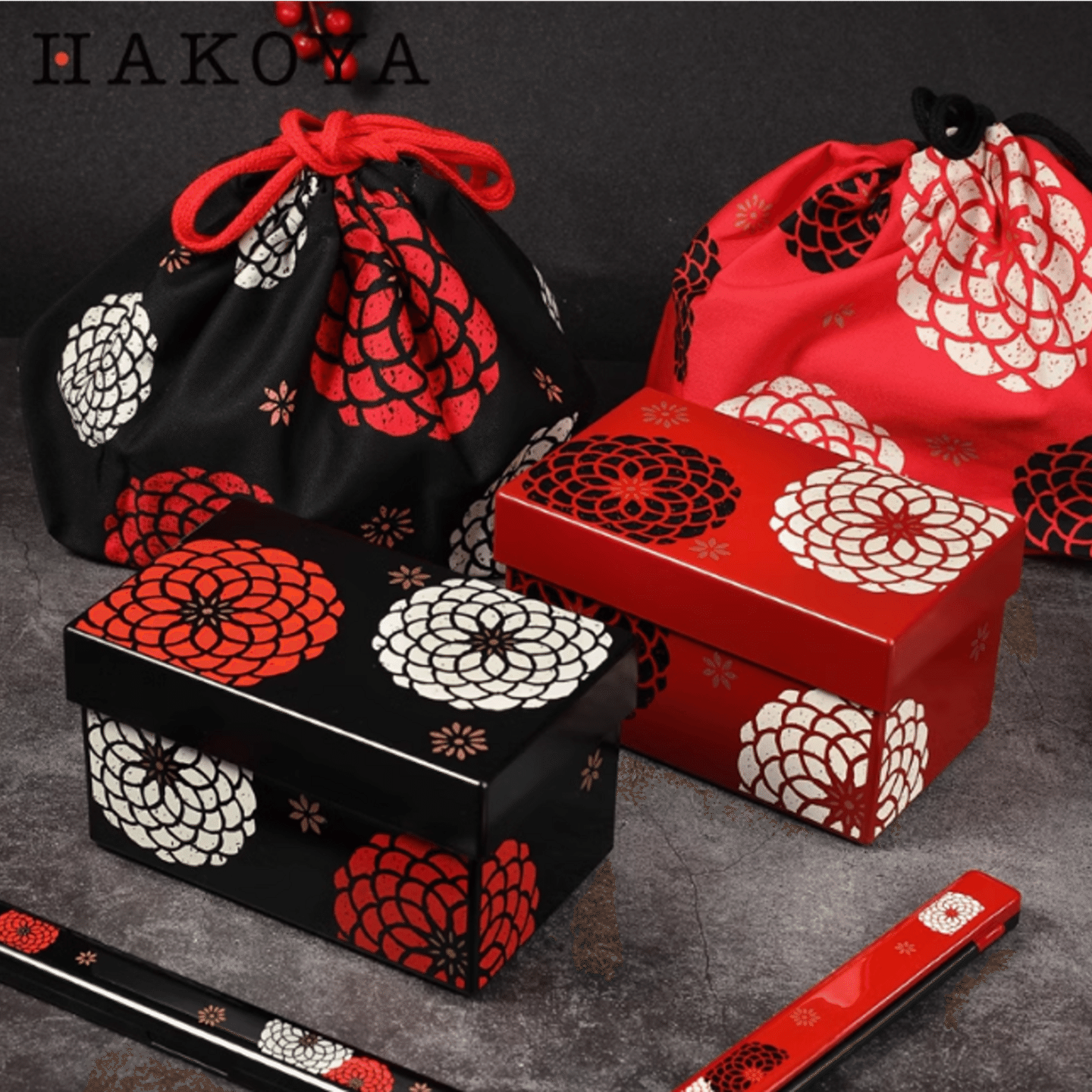 Hakoya Japanese lunch box High appearance level double picnic fruit bento box 1 each