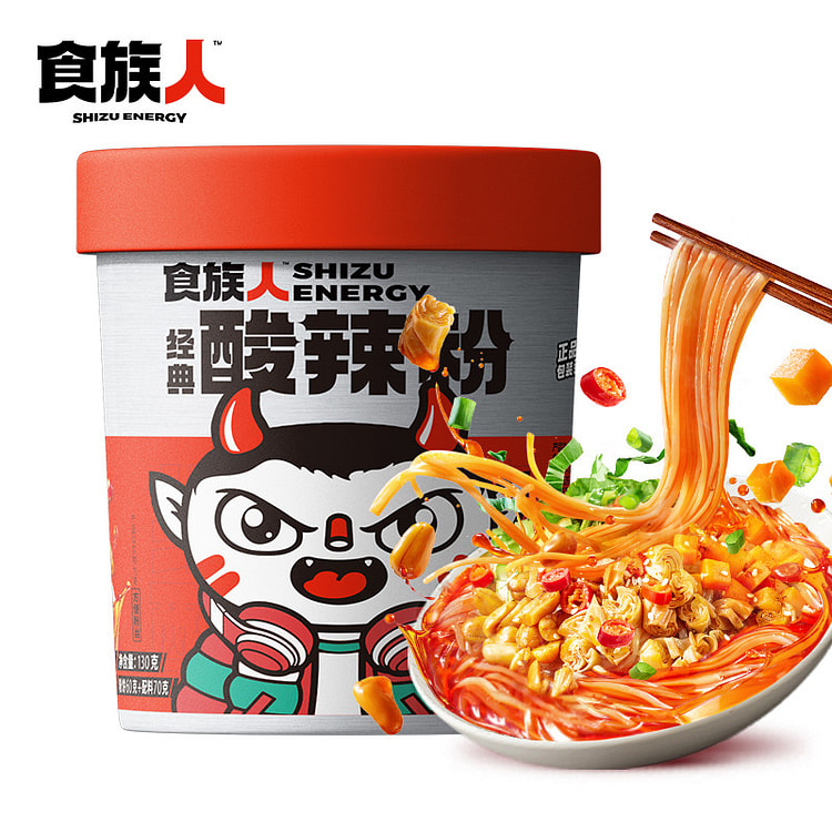 食族人经典酸辣粉 桶装红薯粉免煮冲泡粉丝川味速食 130 克