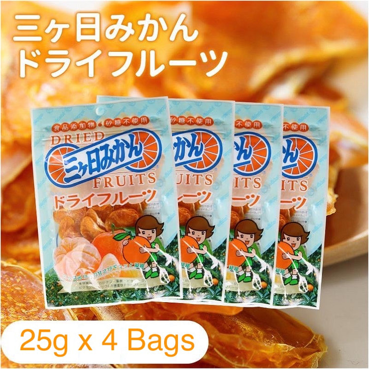 Mikkabi Mandarin Dried Fruit 25g x 4 Bags 1 each