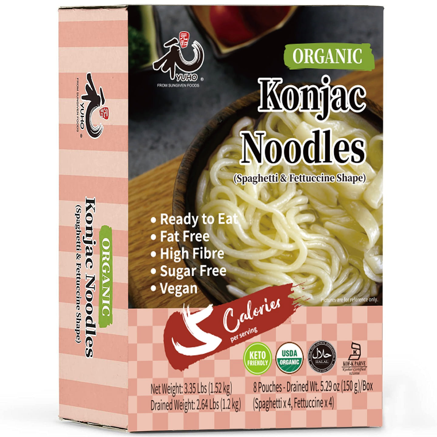 YUHO Organic Oat Konjac Variety Pack 8 Packs 1520g 53.61 オンス