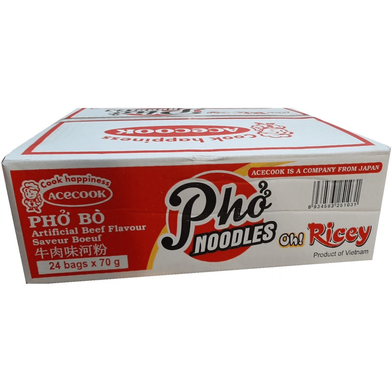 Acecook Oh! Ricey Rice Noodles Pho Beef Flavor (Bag) pack of 24 1 each