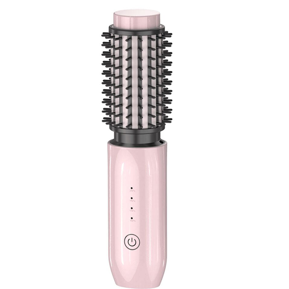 AOJI hair curler brush pink 1 count