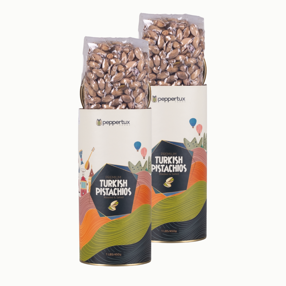 Roasted Premium Turkish Pistachios in Shell 2 LBS Vacuumed Bag Bundle
