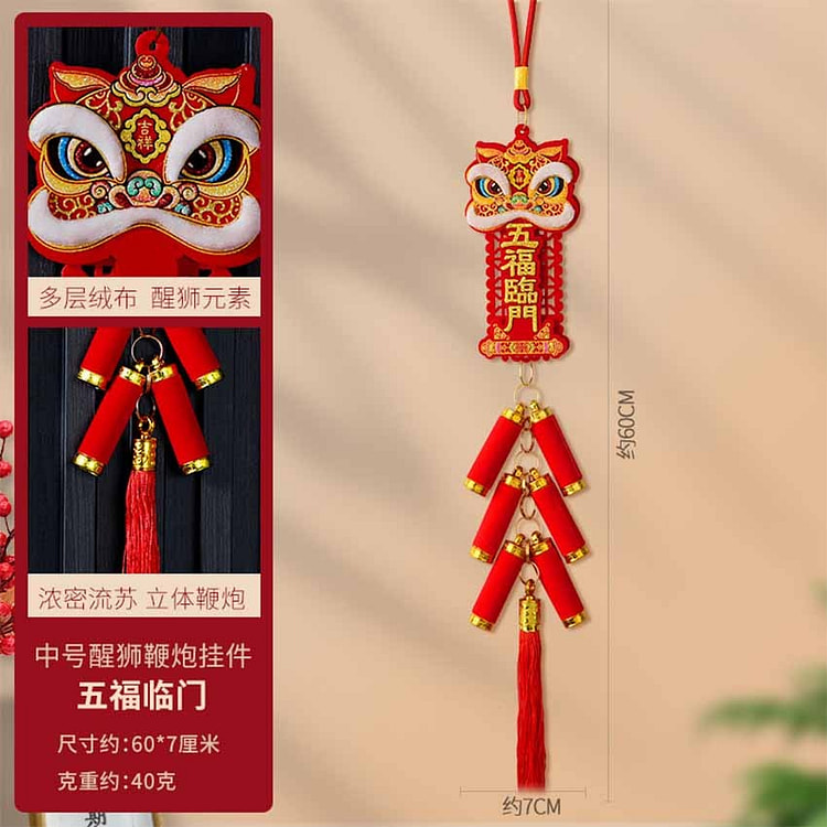 2025 New Year hanging koi lion fireworks bent fish Chinese knot  ZHWFLM2cou