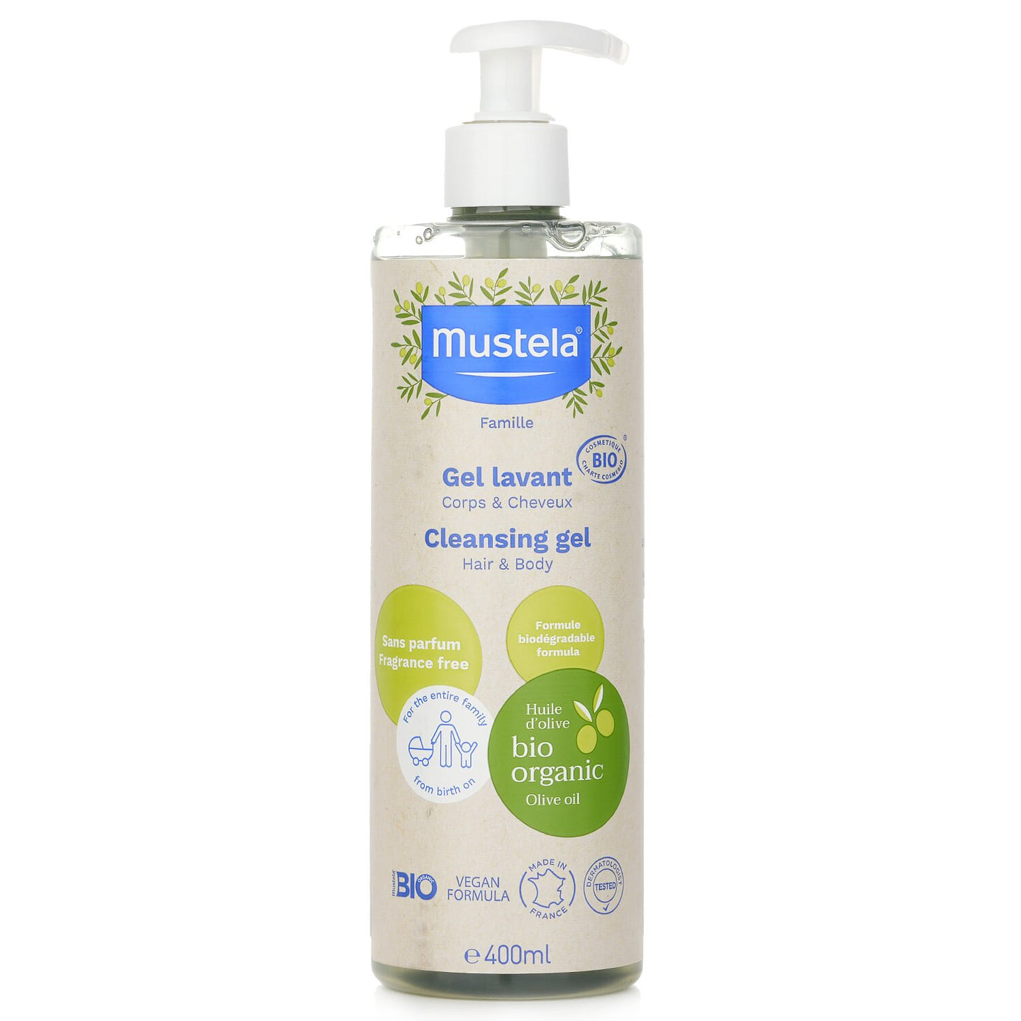 Mustela Bio Organic Cleansing Gel (For Hair & Body) 400ml 400 ml