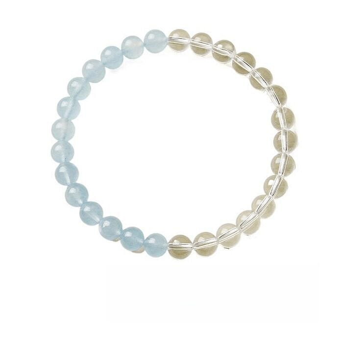 宫里上新 白水晶海蓝宝手串蓝色水晶手链 6mm 1 盒