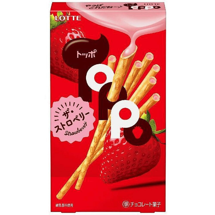 乐天草莓味巧克力饼干棒 72g 1 个