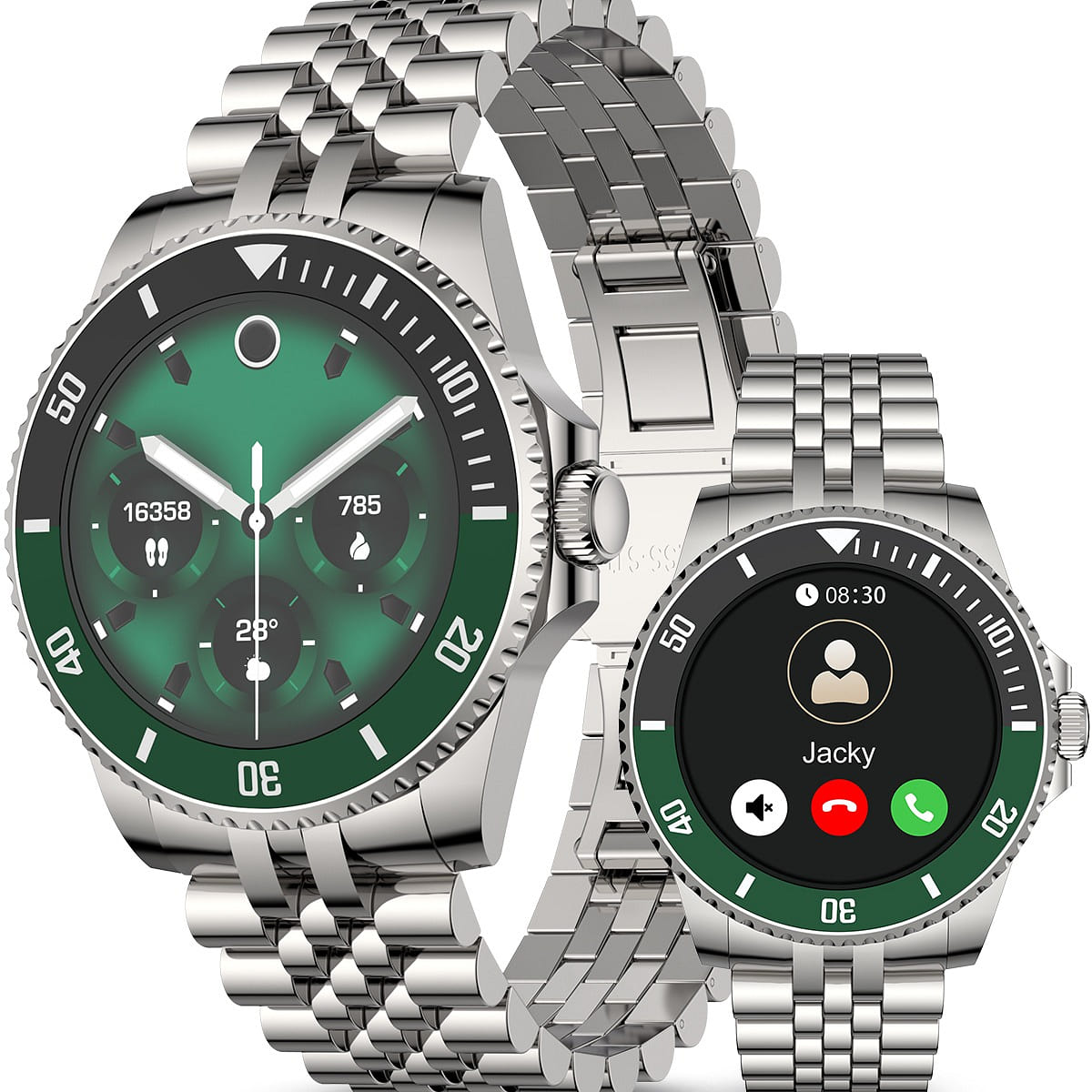 AI Smart Watch for Men Women,Silver Green--H66M 1 อัน