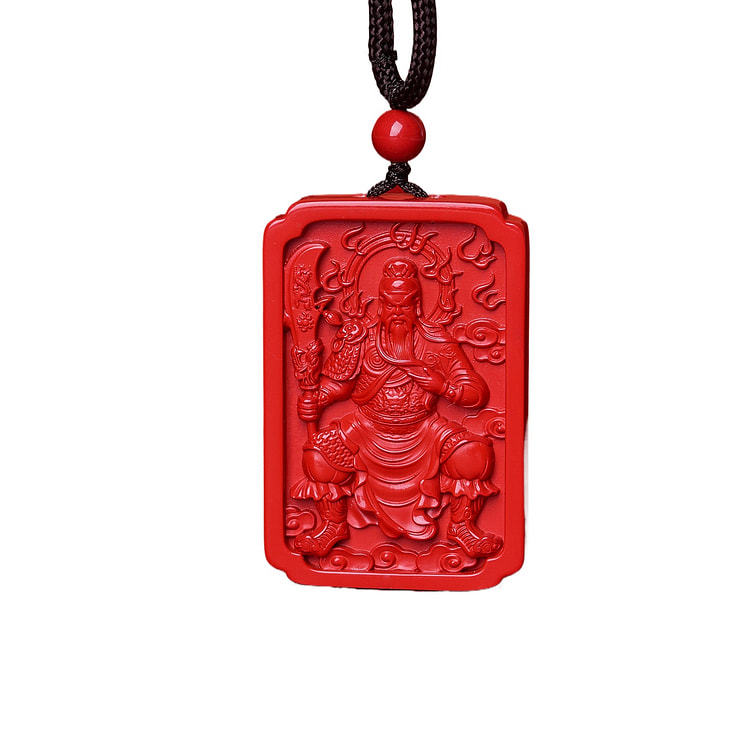 普陀山 武财神朱砂挂坠护身符 45*30*6mm 1 盒