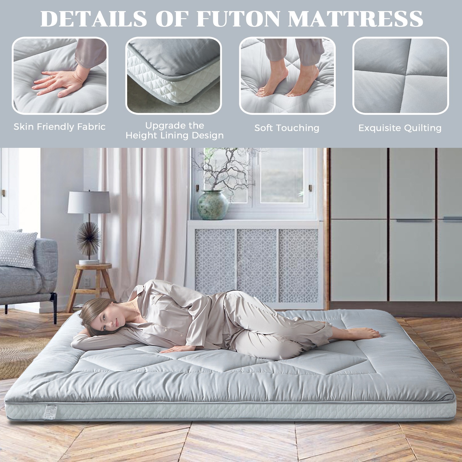 Get Heimorn Japanese Floor Mattress Futon Mattress with Dust