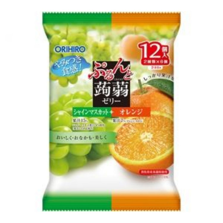 ORIHIRO Konjac Jelly Shine Muscat + Orange 12pcs 1 pack