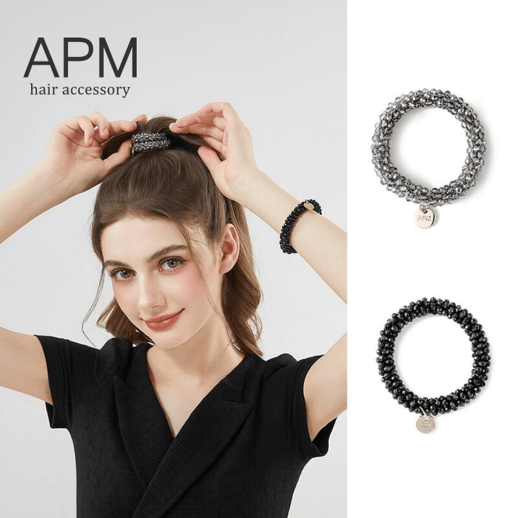 APM水晶发圈发绳皮筋女高弹力扎头发皮筋简约头绳 1 份