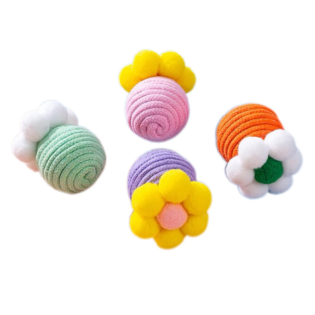 Cat Toy Ball Cat Tease Toy Boredom Buster – 4 Pcs 1 each