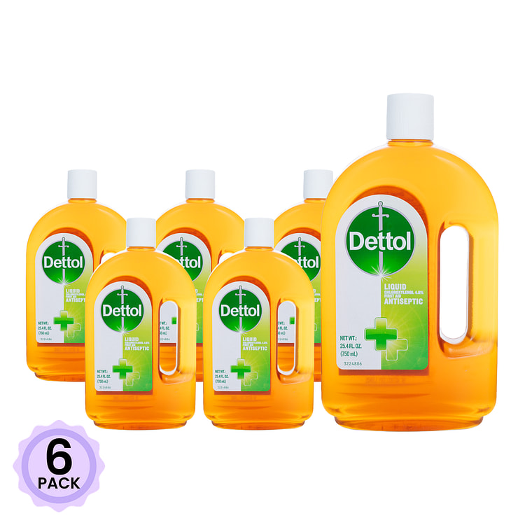 英国 Dettol 滴露 家居衣物除菌除螨消毒水 750 毫升*6 包