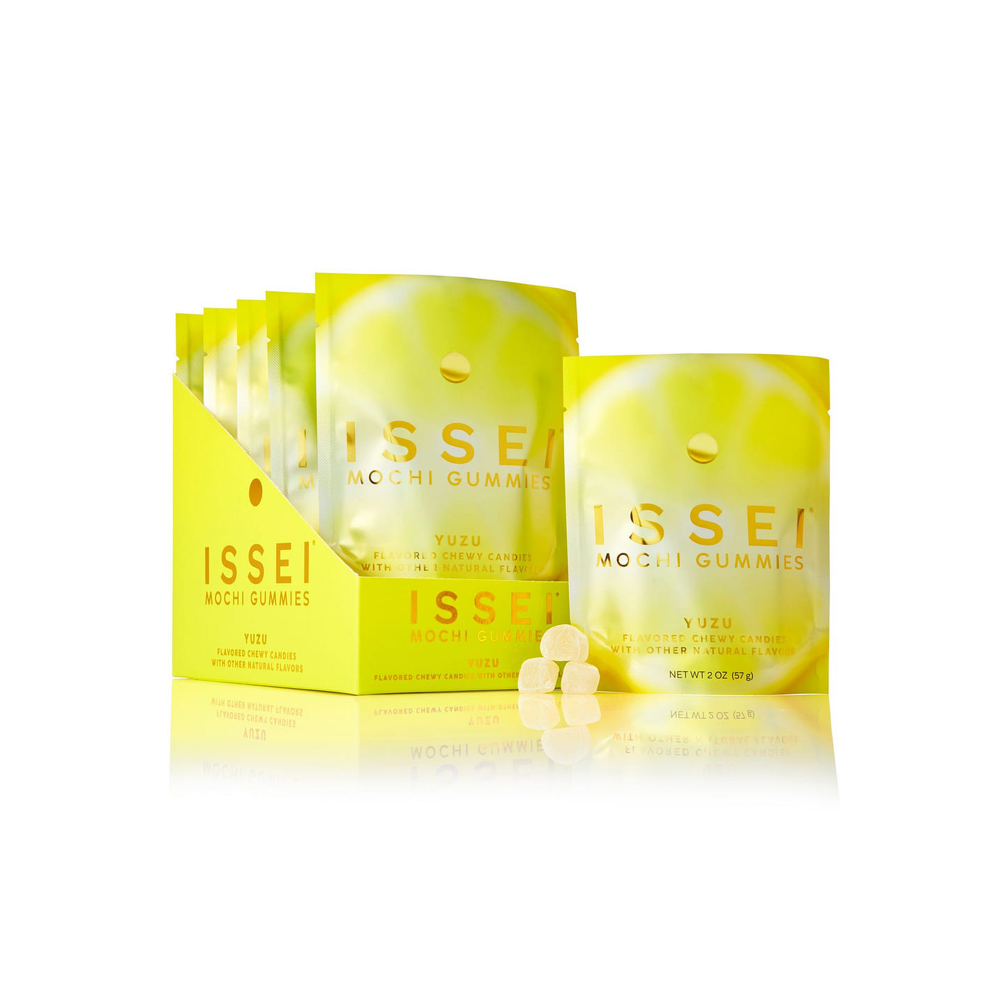 Issei Yuzu Mochi Gummies 6-pack Chewy Candy 2 oz