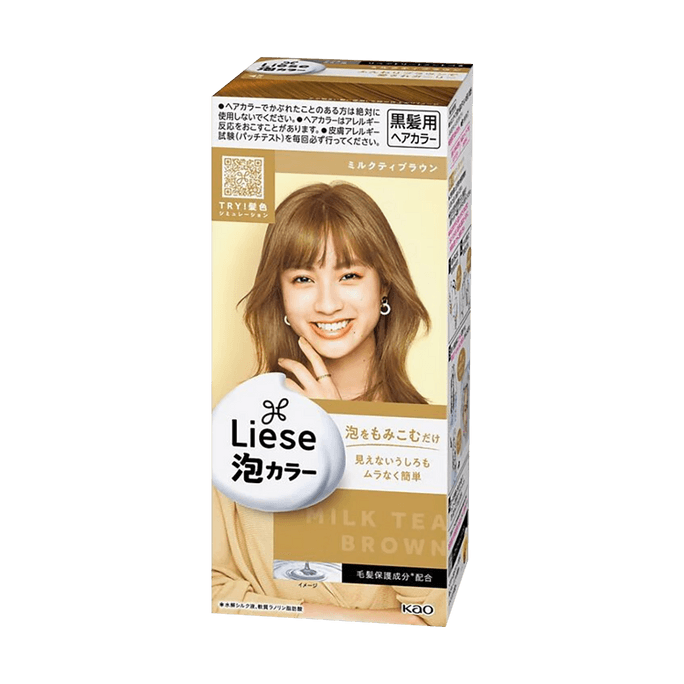 KAO LIESE PRETTIA Bubble Hair Dye Milk Tea Brown Weee!