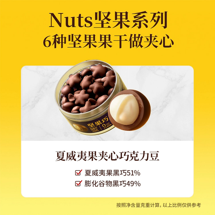 三只松鼠坚果巧克力豆夏威夷果味88g*1盒