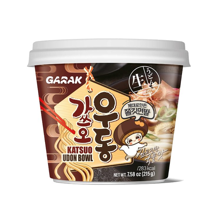 Garak Katsuo Udon Bowl | Udon Noodles Thick & Chewy | Instant Meal | 7.58 o