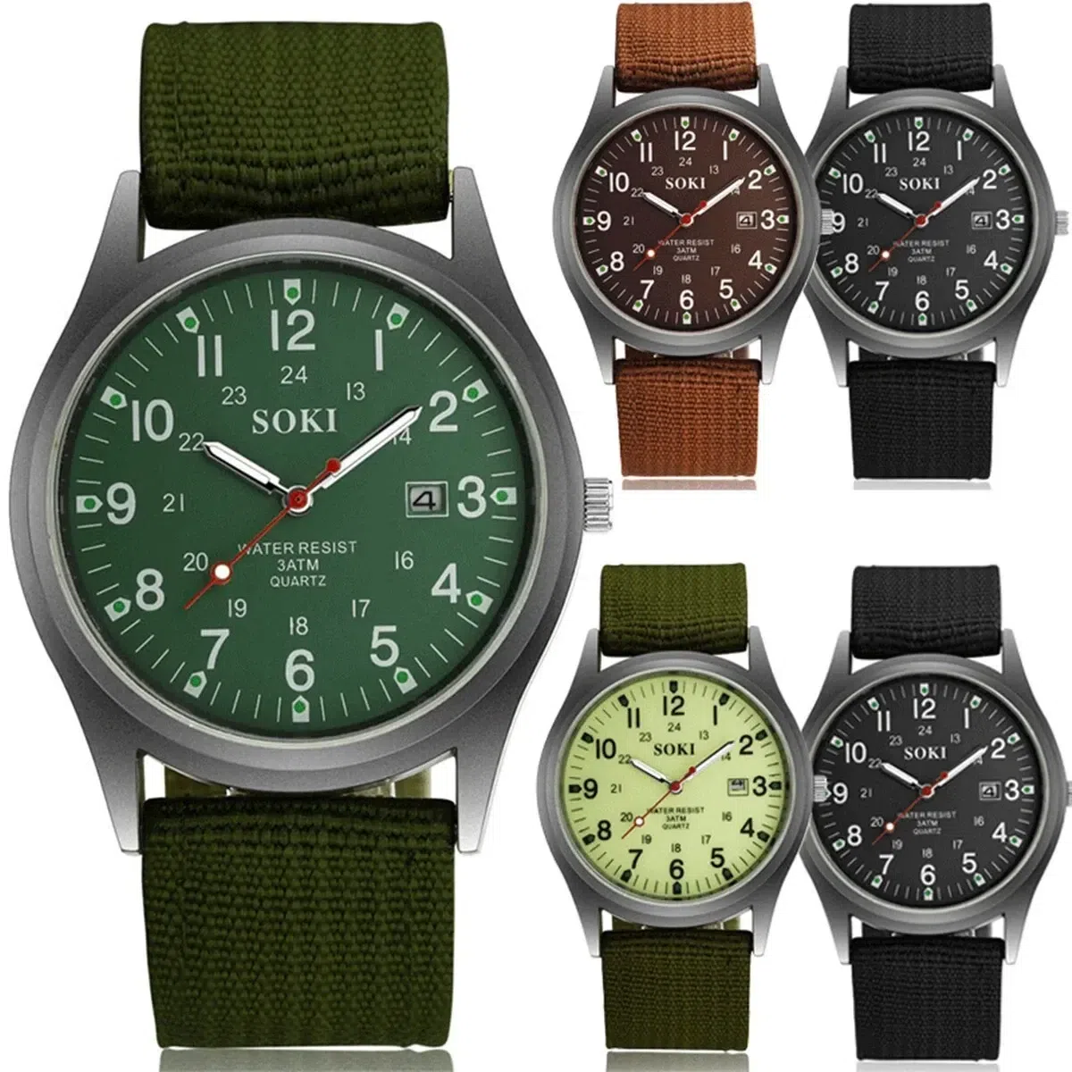 Men’s Military Army Luminous 24 Hours Dial Nylon S 1 can