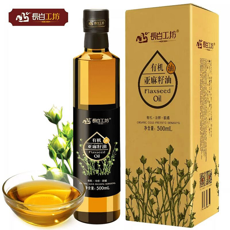 长白工坊四项有机亚麻籽油500ml 500 毫升
