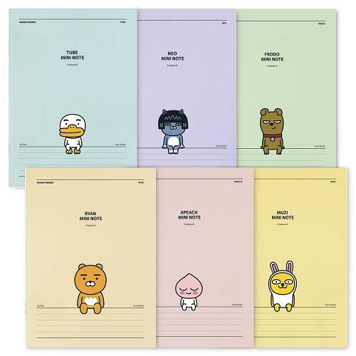 KAKAO FRIENDS A5 Size 7mm Ruled Slim Notebook 6PCS Set