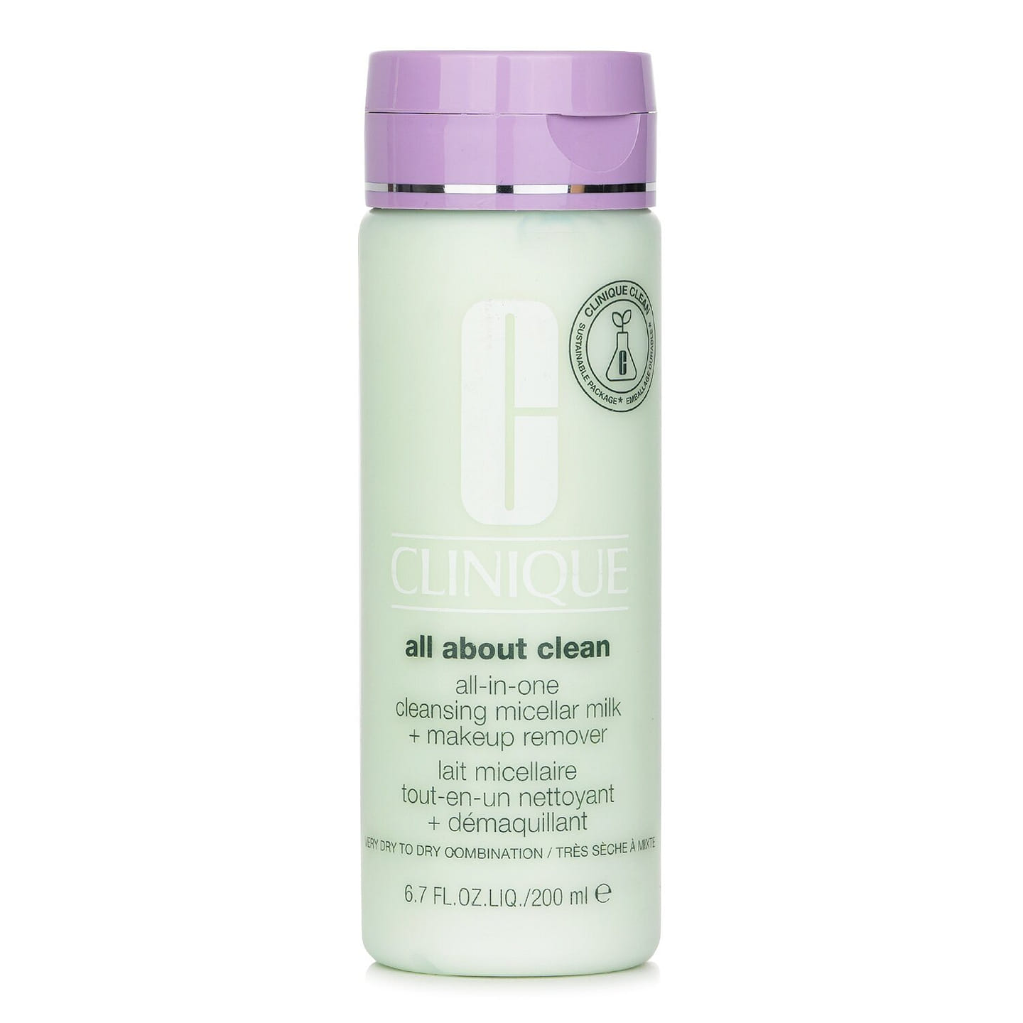 Clinique All about Clean All-In-One Cleansing Micellar Milk + Makeup Remover – Very Dry to Dry Combination 200ml/6.7oz 200 ml