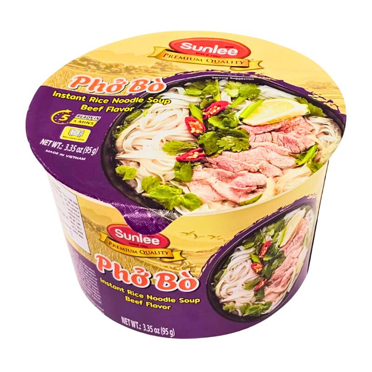 [Sunlee] Beef Instant Rice Noodle Soup - 1 Bowl 3.35 oz (min 3)