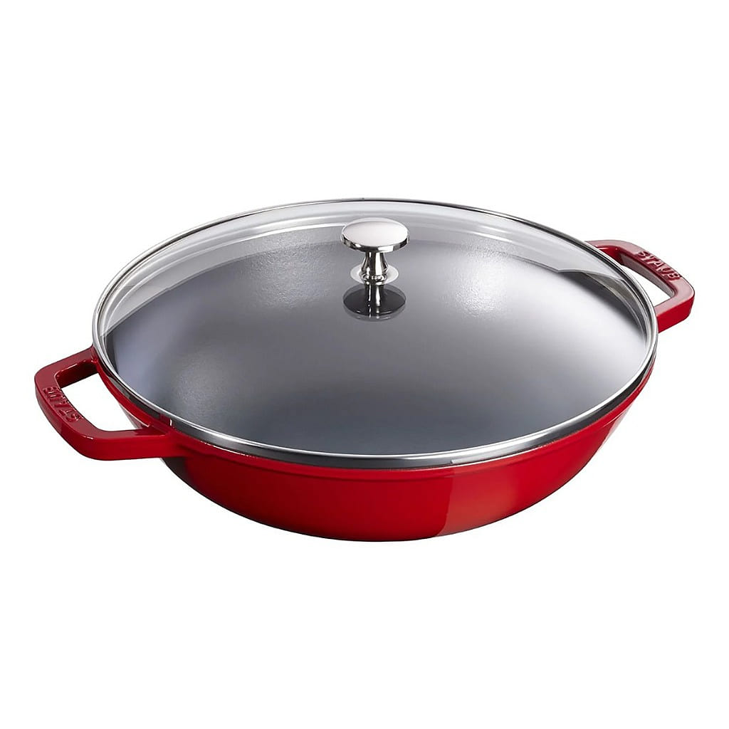 Staub Cast Iron Woks Perfect Pan 12-Inch, Cherry Red 1 count