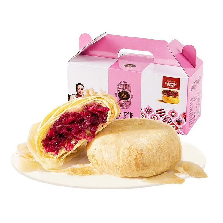 云南特产潘祥记玫瑰鲜花饼 传统糕点心60g*10