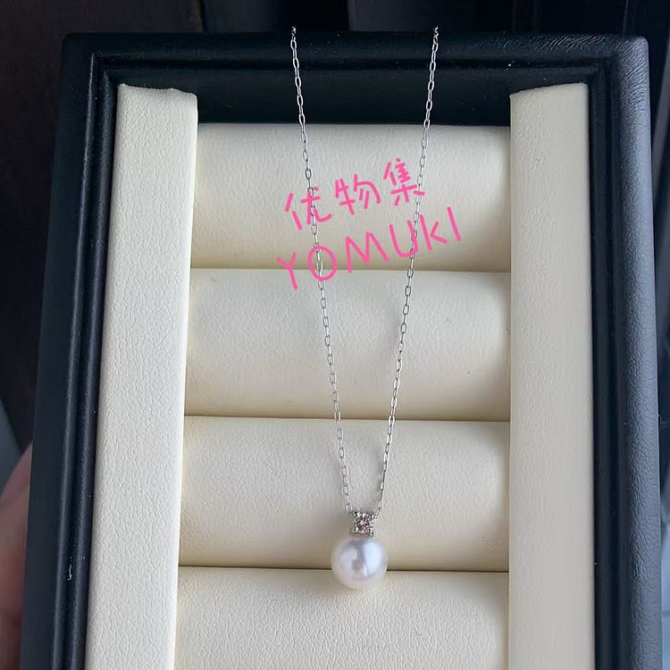 日本制-Akoya 经典戴妃款-珍珠项链-K白金