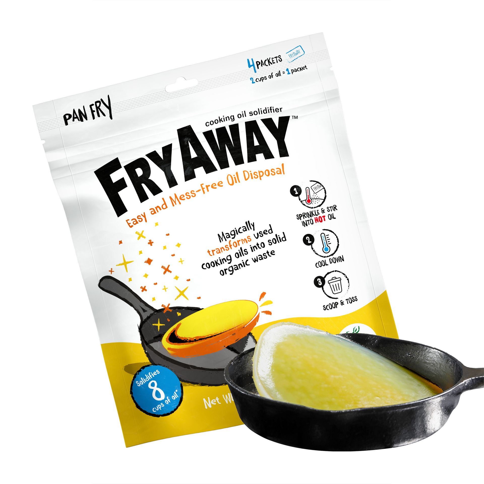 FryAway Pan Fry Cooking Oil Solidifier 2.1 ออนซ์