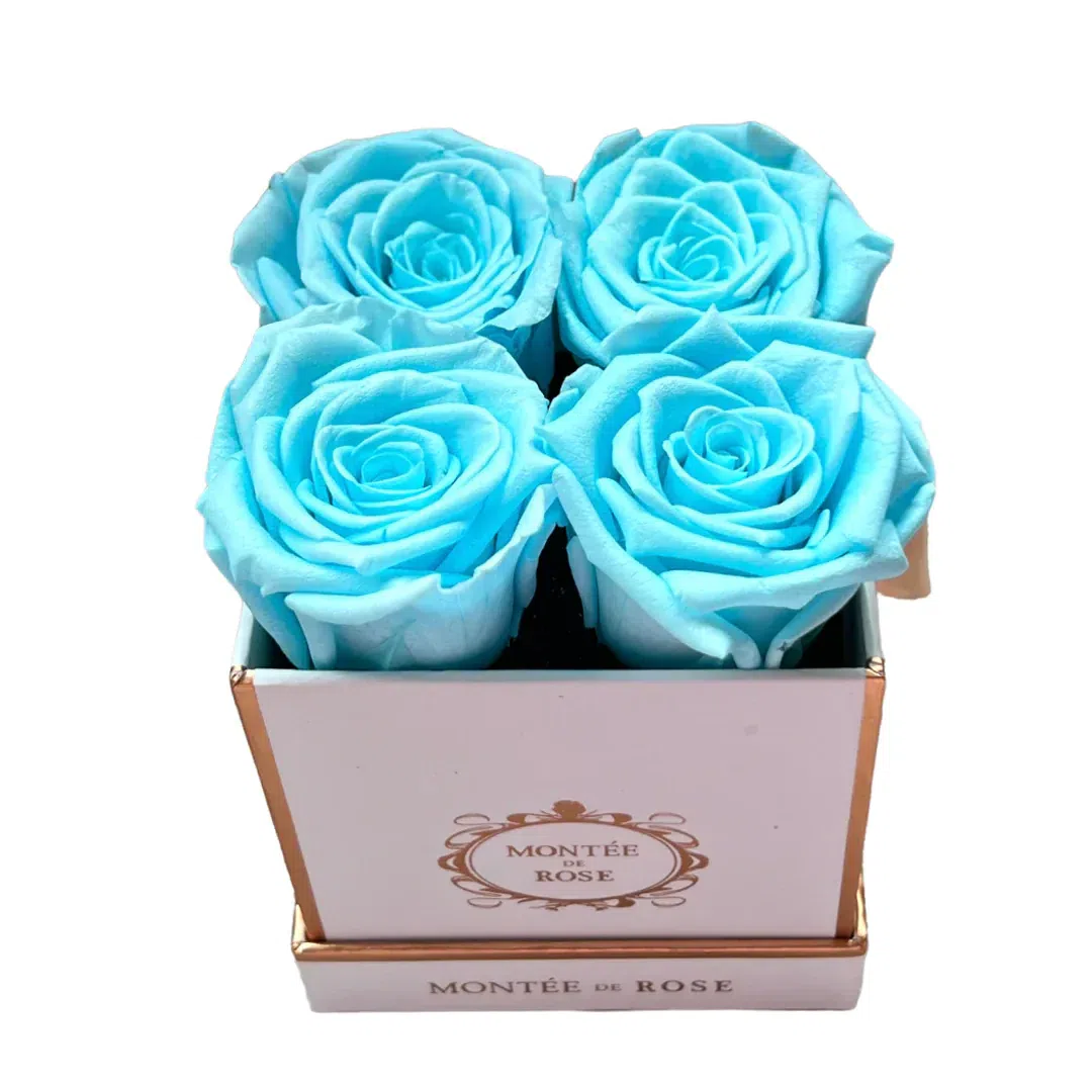 White Small Square Sky Blue 1 each