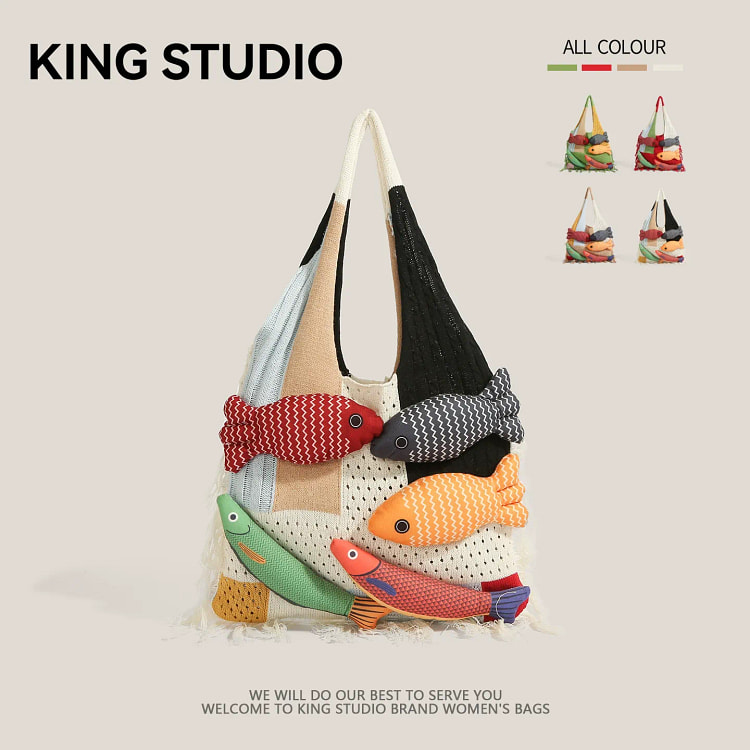 独特设计感包包 女针织毛线编织包 白色 1 个