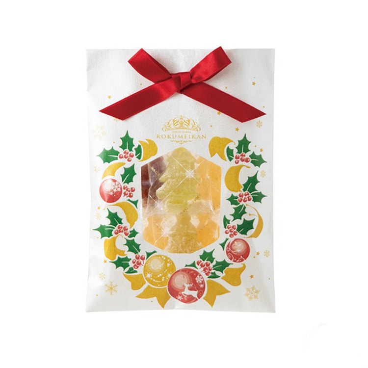 Rokumeikan Christmas tree shaped fruit juice jelly candy 6 pieces white rib