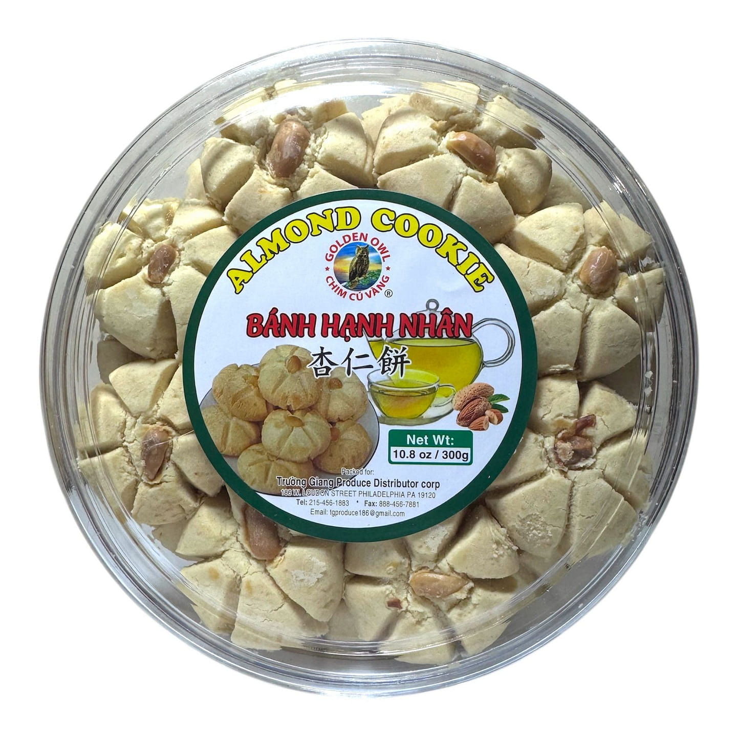 [Golden Owl] Almond Cookies Banh Hanh Nhan 10.8Oz 300 g