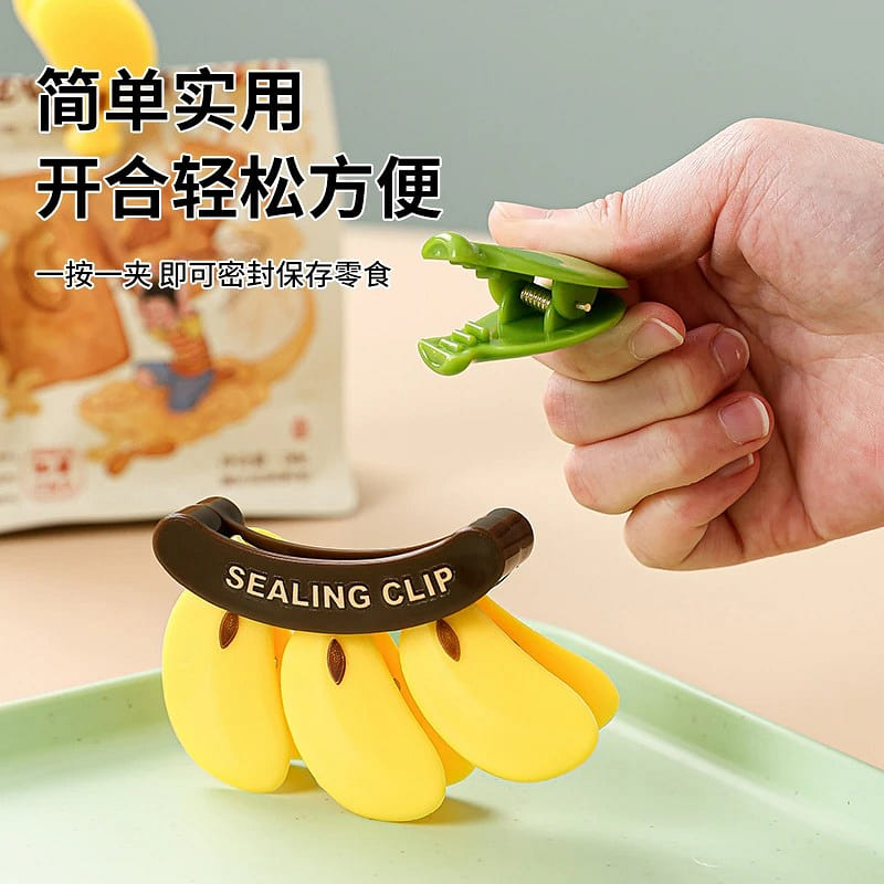 Cute Banana-Shaped Magnetic Bag Sealing Clips 1 box