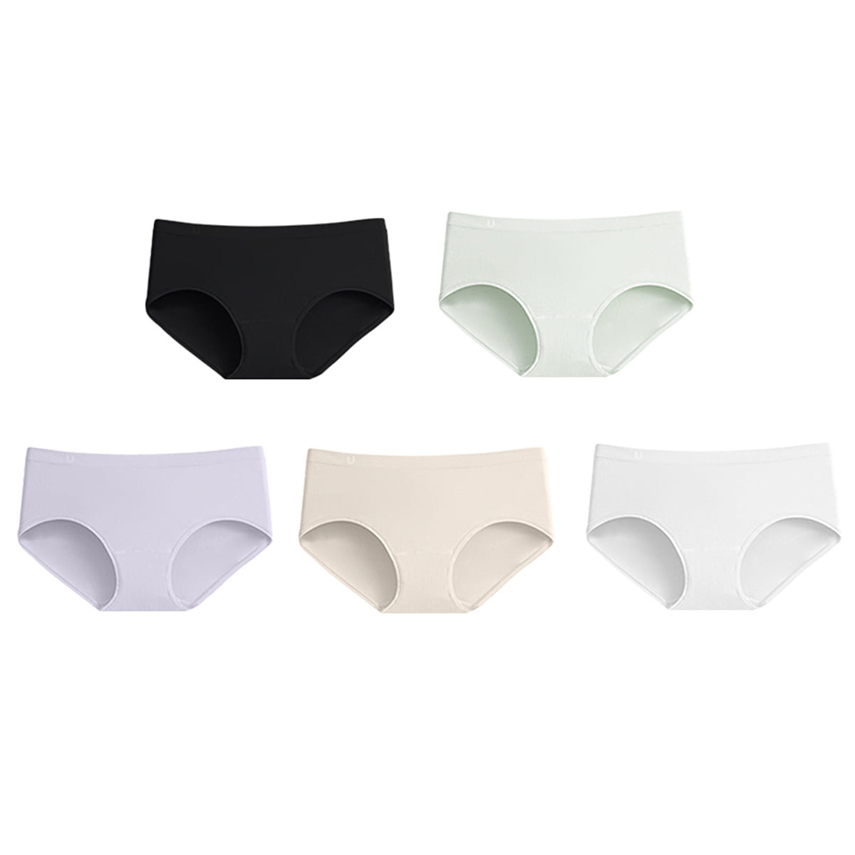 Ubras 60S Modal Seamless Cotton Mid Waist Pants (5 Pack) – Group Colors 13-L 100 g