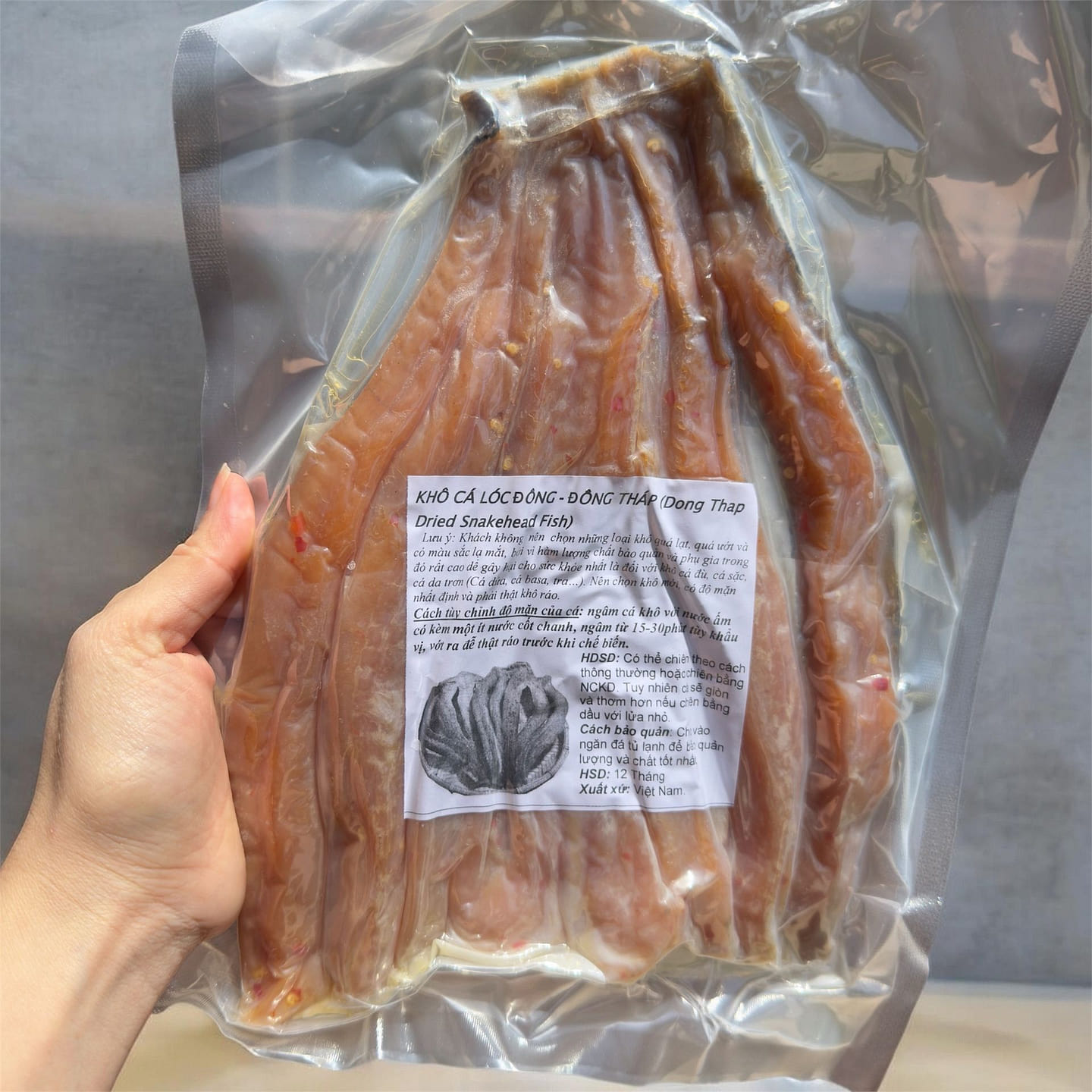 1 pack of Sealed Sun Dried Snakehead Fish 500 g