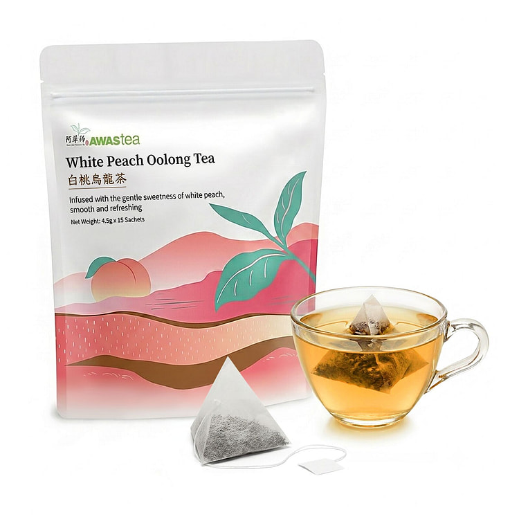 AWAS TEA White Peach Oolong Tea 15 Sachets 67oz 1 pack