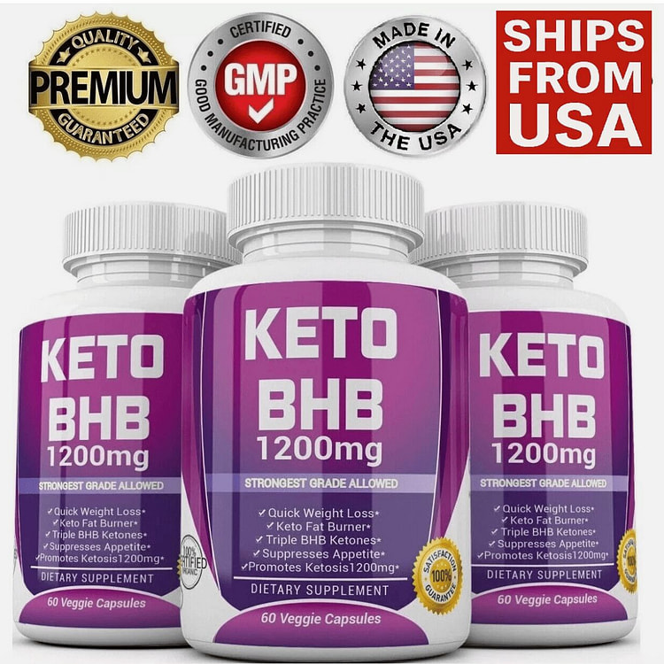 3 X KETO BHB 1200mg PURE Ketone FAT BURNER Weight 3 bottle