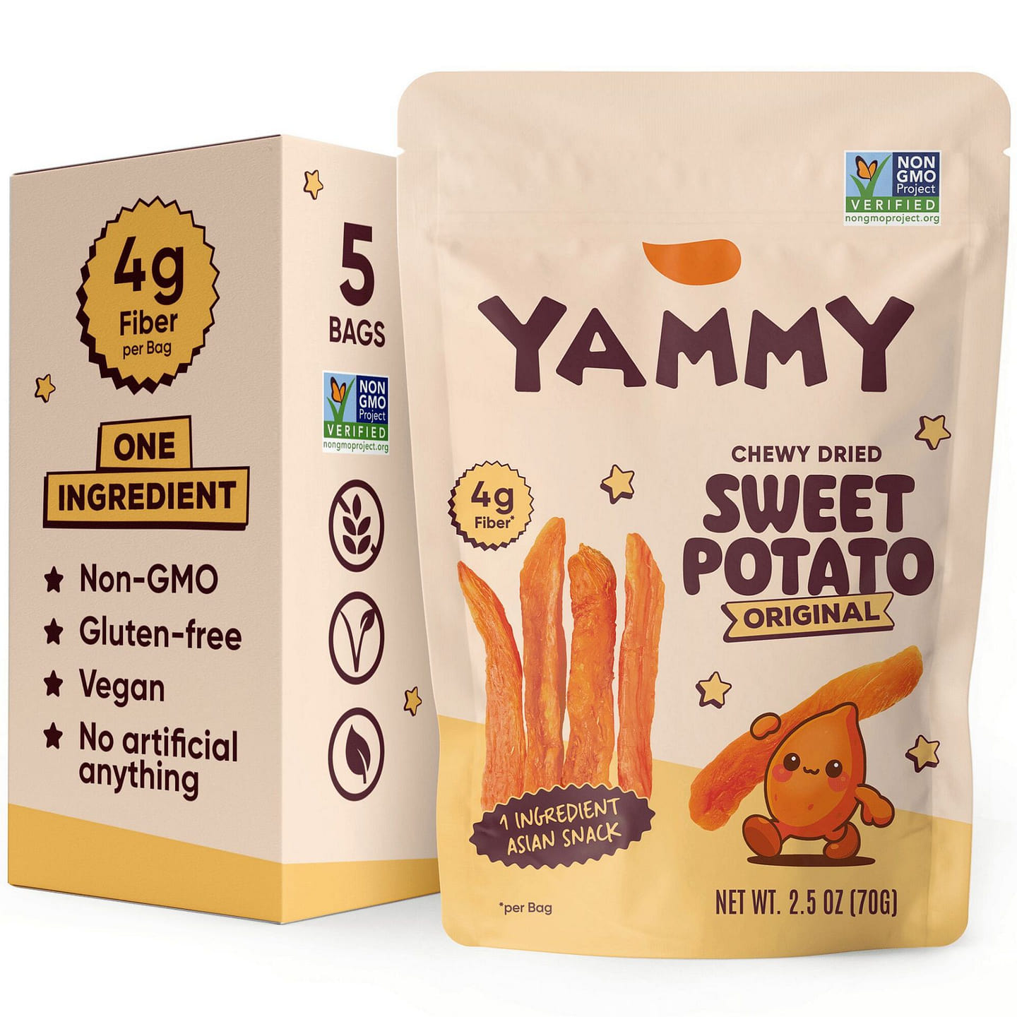 Yammy Dried Sweet Potato Sticks 1 Ingredient Snack (70g x 5 Bags) 350 กรัม