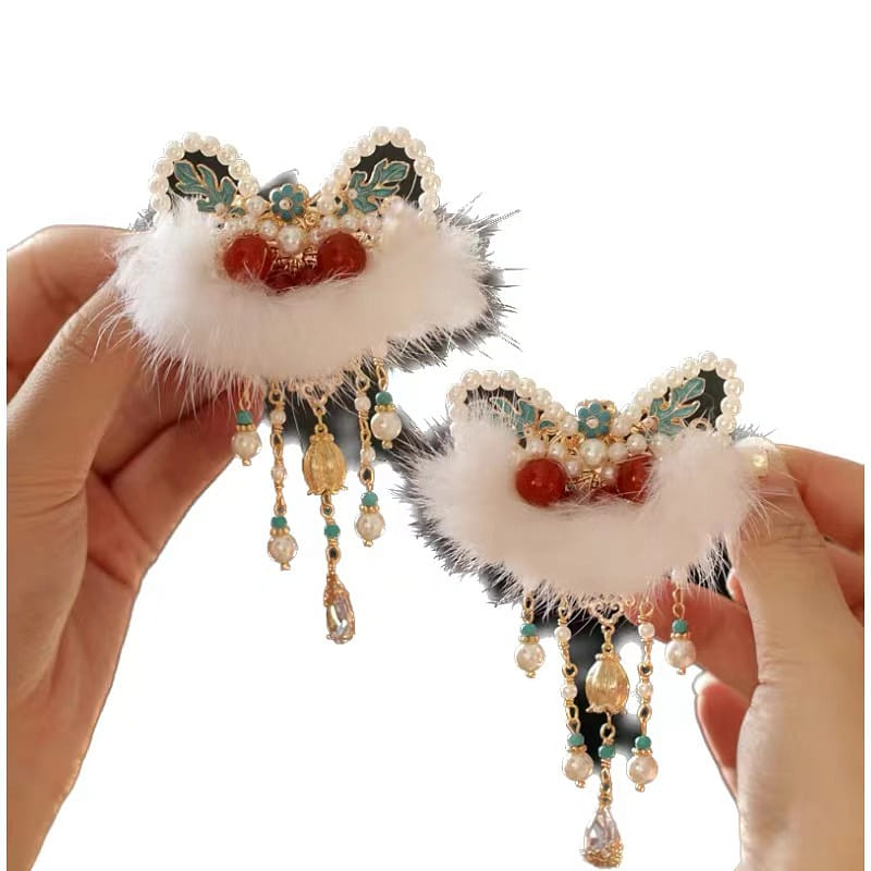 Super Fairy Plush Fringe Hairpin Hanfu Accessories 1 count