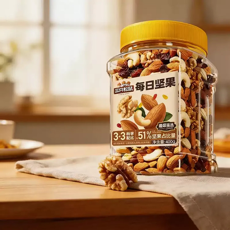 Three Squirrels 400g*1 Can Mixed Nuts 400 g