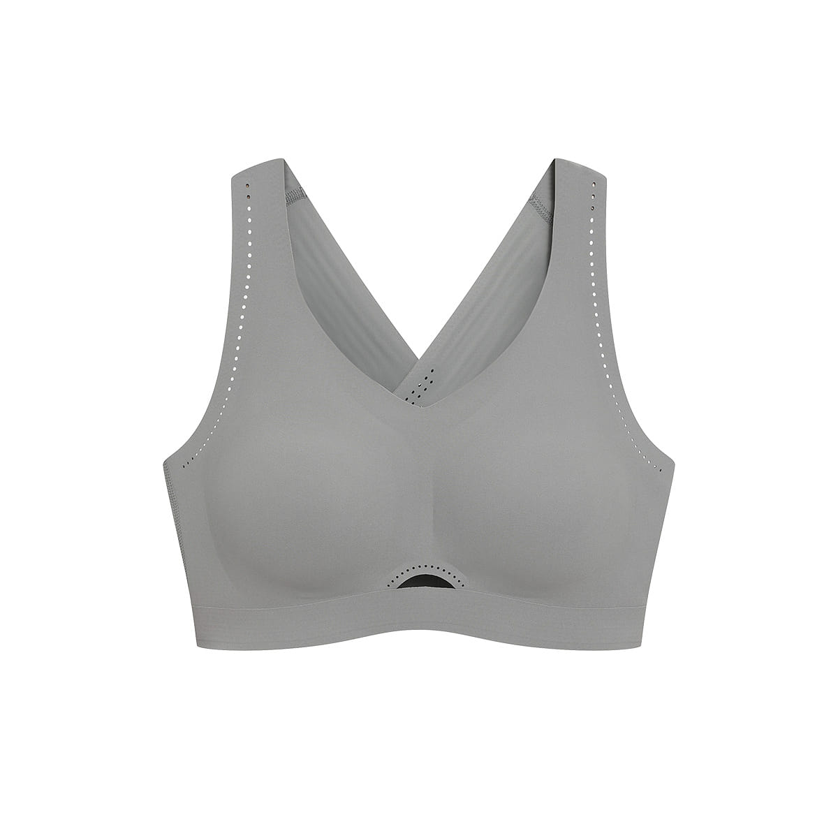 China Direct Mail Ubras Laser Perforated Hollow Beauty Back Medium Strength Back Hook Bra – Quiet Grey-L 100 g