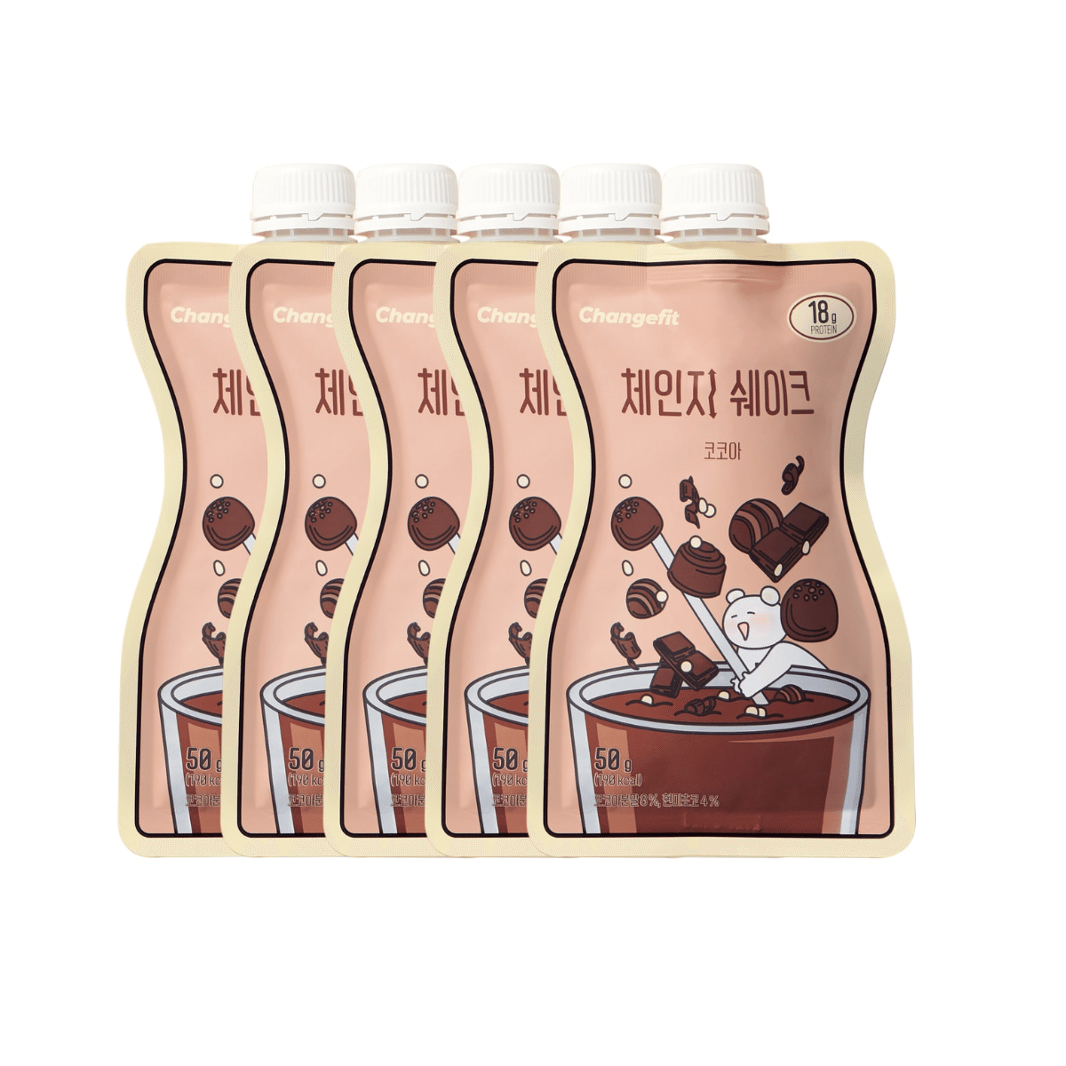 CHANGE FIT Cocoa On-The-Go Convenient Tasty and Fast Protein Shake 5 カウント