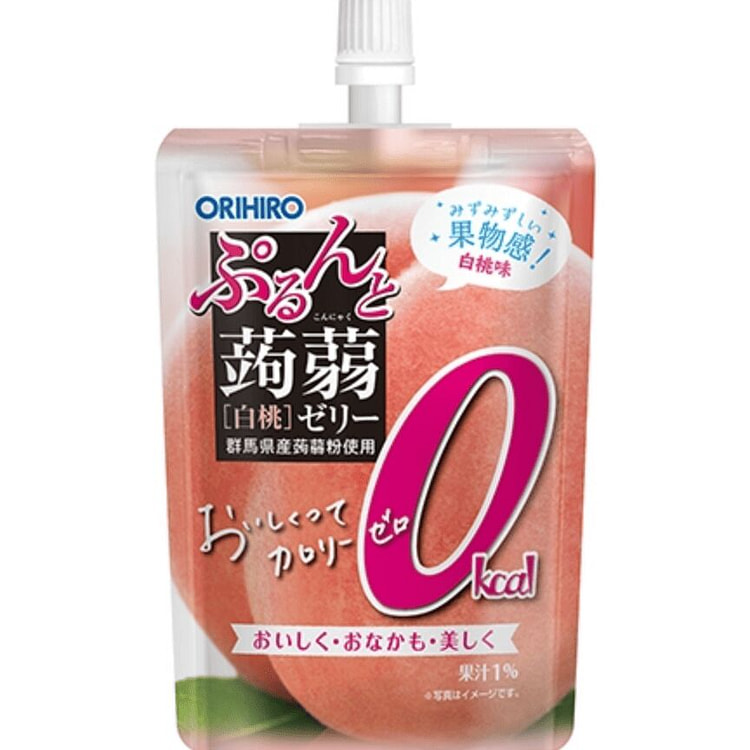 ORIHIRO 0 Calories Jelly Peach Flavor 130 g