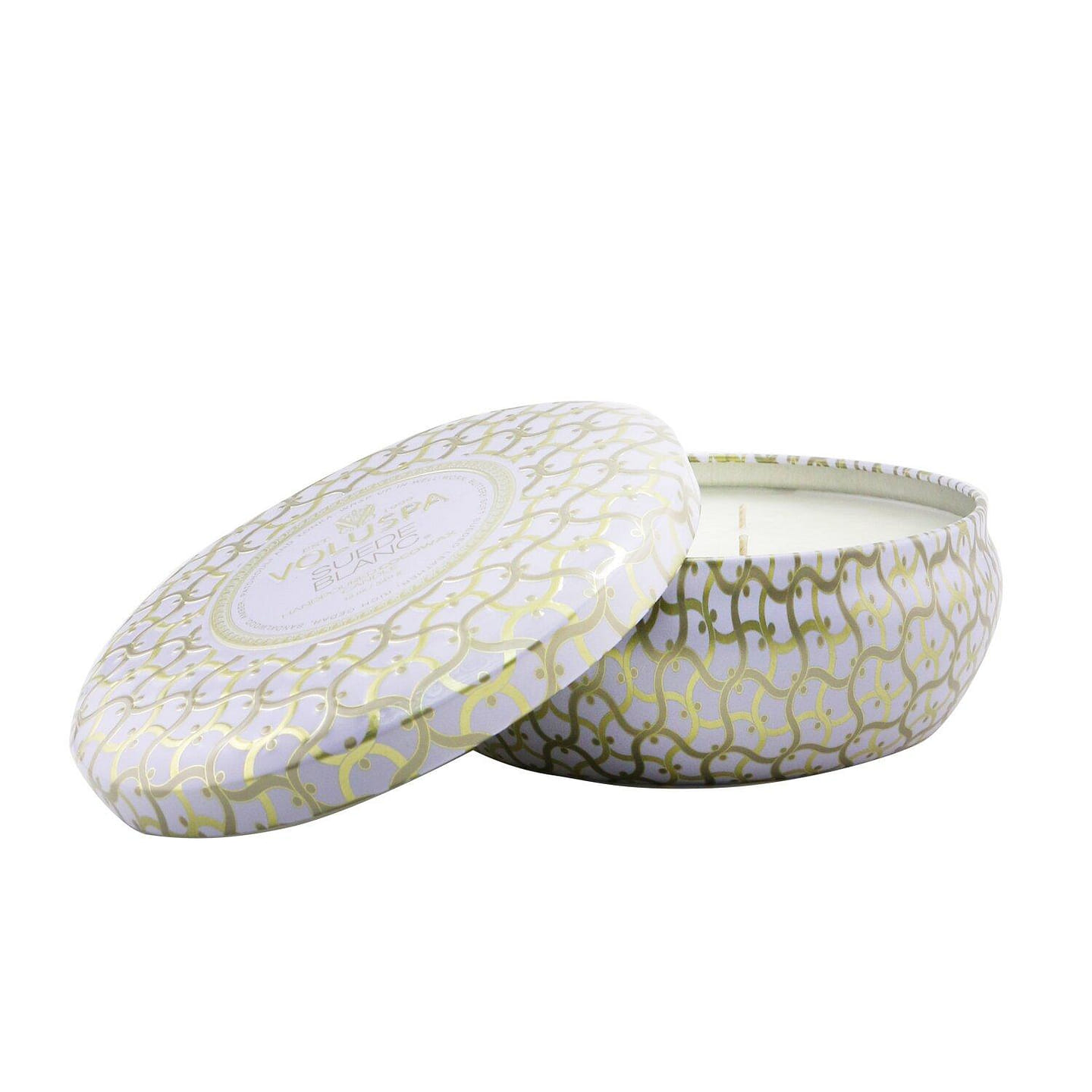 Voluspa Wick Decorative Tin Candle – Suede Blanc 340g/12oz 340 g