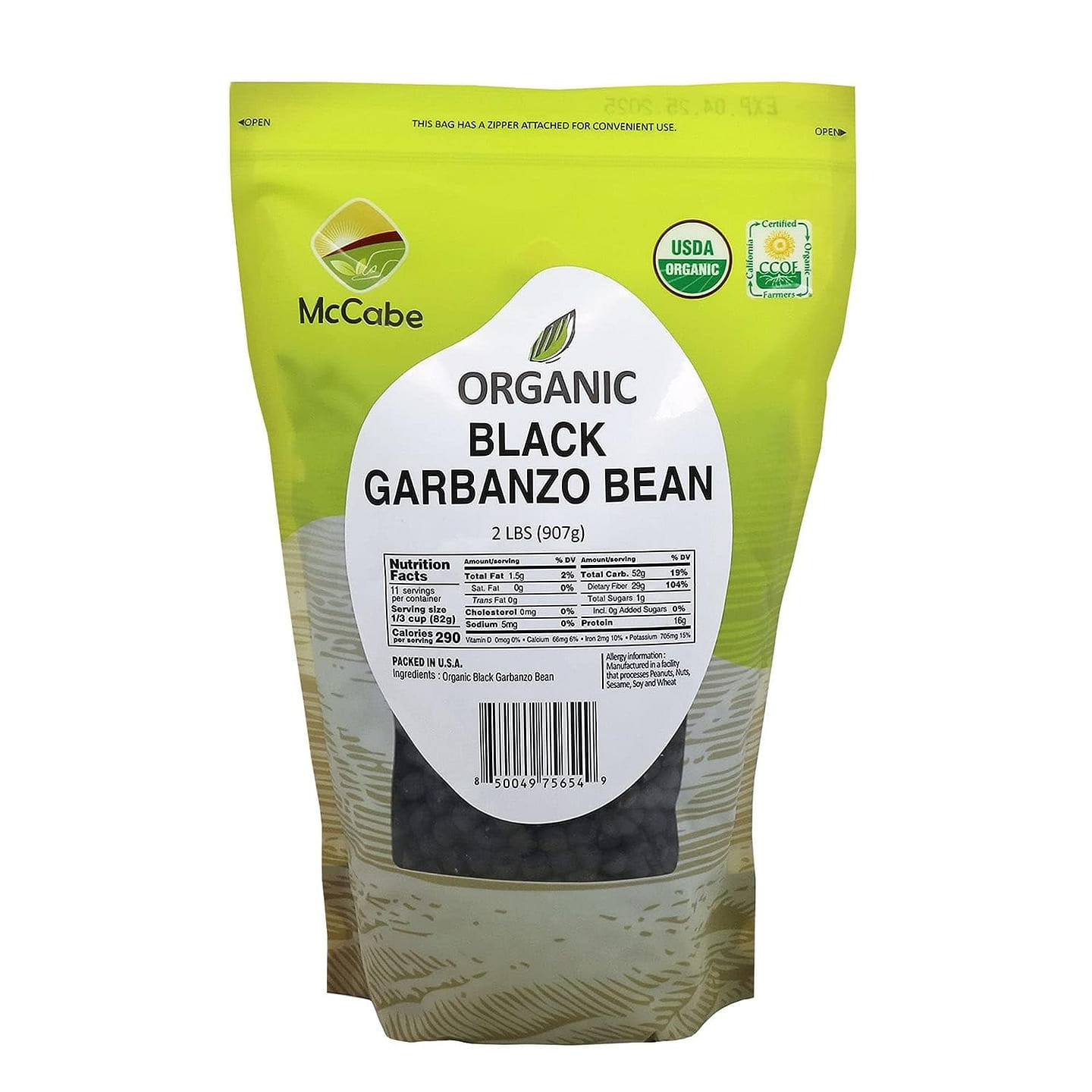 McCabe Organic Black Garbanzo Bean 2lbs, 2 파운드