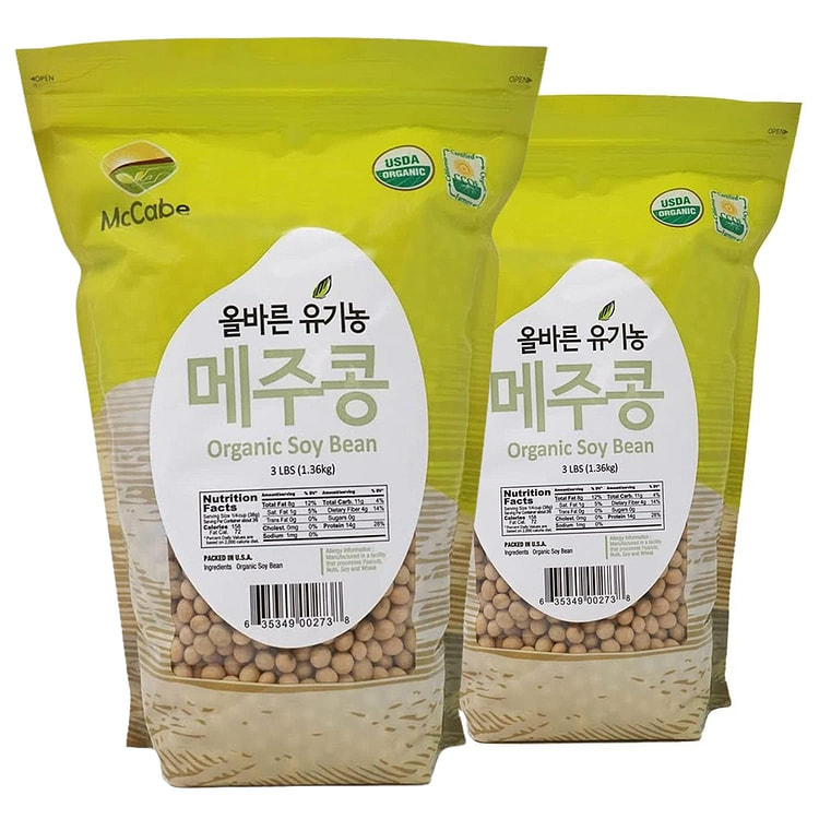McCabe Organic Soy Bean, 3 lb (48 oz) (2 Packs)