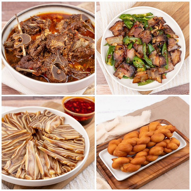 新春套餐三（羊蝎子，卤猪耳，青椒炒肉，麻花）